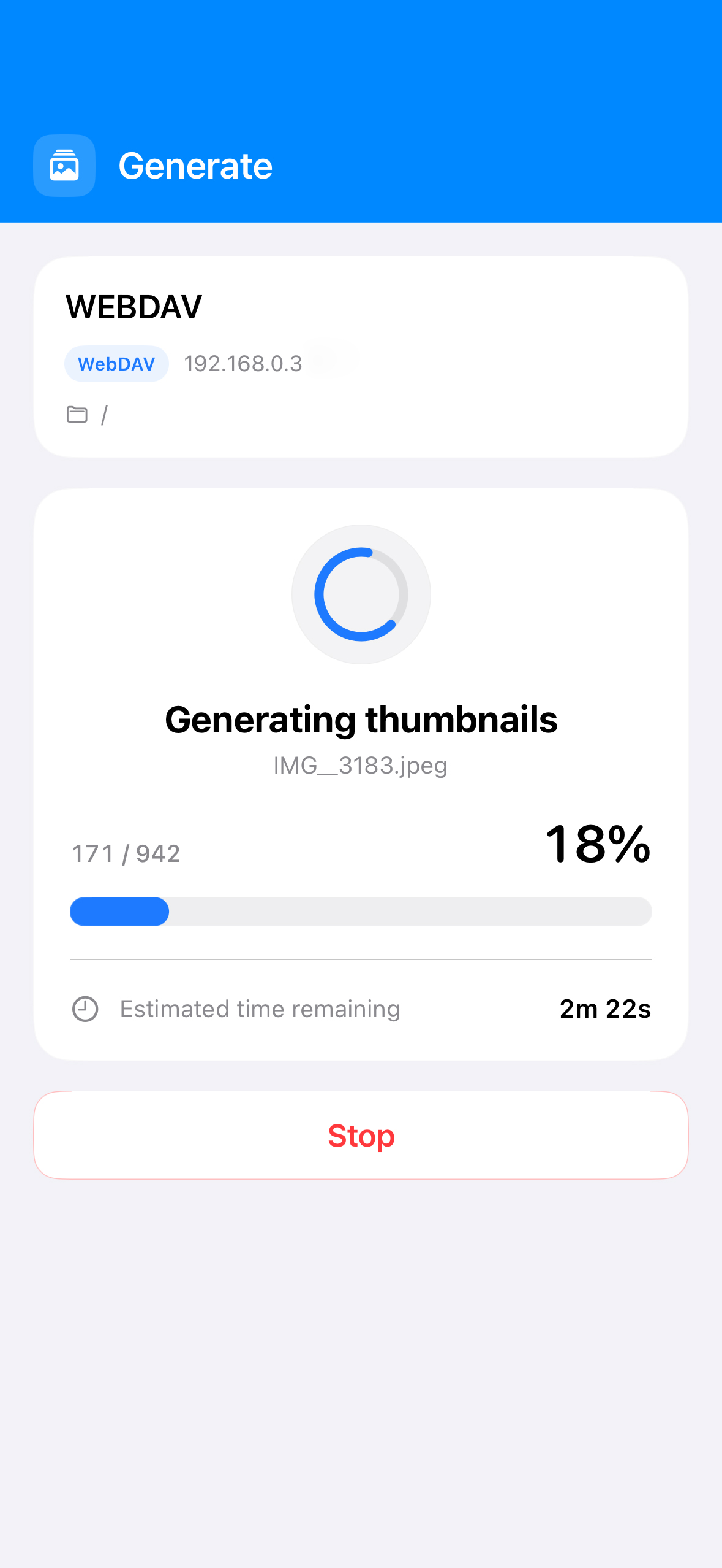 Server-wide thumbnail generation